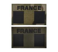 French Flag IR Reflective Patch, Nylon Material Tactical Morale Armband, Suitable for Tactical Vest Helmet Camouflage Uniform Hook and Loop