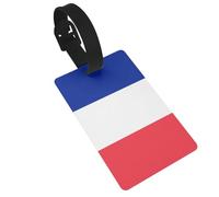 French Flag Luggage Tags for Suitcases - Durable PVC ID Tags with Detachable Straps for Travel, Backpack, Golf Bag, Anti-Loss
