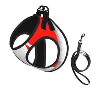 French Flag Print Adjustable Harness Leash Set For Cats And Dogs, Soft Breathable Kitten Puppy Mesh Vest With Reflective Design, Escape-Proof Lead For Small Pets Walking Training