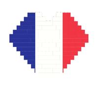 French Flag Print Art Brick Puzzle Heart Shaped DIY Building Blocks Set 3D Jigsaw Home Decor 53 Pieces