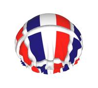 French Flag Print Bath Cap For Long Hair And Short Hair, Washable Elastic Band Bath Hair Hat For Long Hair, Braid