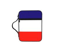 French Flag Print Bible Cover Case, Carrying Book Case with Durable Handle Bible Protective Church Bag for Men Women