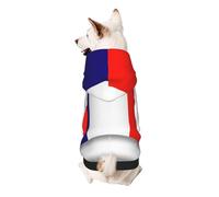 French Flag Print Dog Hoodie Sweatshirt For Small Dogs, Warm, Soft And Breathable Pet Clothes, Easy To Wear Jumper For Winter And Fall Warm