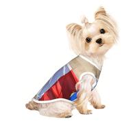 French Flag Print Dog Shirt Summer Lightweight Pet T Shirts Soft Breathable Stretchy Cats Dogs Tee Shirt