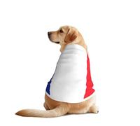 French flag Print Dog T-Shirt - Casual Summer Pet Top Lightweight Dog Clothes Apparel for Medium Large Dogs