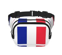 French flag print Fanny Pack Purse with Adjustable Strap Square Double Layer Waist Bag Belt Unisex Everywhere