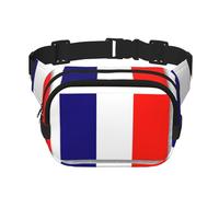 French flag print Fanny Pack Waist Packs with Extender for Men Women, Waist Bag Hip Pack with Zipper Pockets, Black, One Size