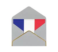French flag Print Gold-Edged Pearl Greeting Card (Horizontal) + Envelope - Christmas,Wedding,Birthday