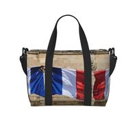 French flag print Gym Bag for Women, Weekender Overnight Bag,Personal Item Bag, shoulder Bag for Women Men, Black, One Size