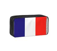 French Flag Print Large Pencil Case Big Capacity Pen Case Durable Pencil Box Stationery Bag for Travel Makeup