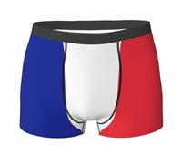 French flag Print Men's Boxer Briefs Trunks Underwear Boxer Briefs, Warriors & Scholars, Black, M