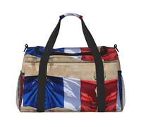 French flag print Overnight Bags for Women and Men Shoulder Bag Carry On Bag for Traveling Travel Essentials, Black, One Size