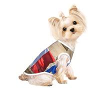 French Flag Print Pet T-Shirt, Sleeveless Pullover Vest For Small Puppy Kitten Indoor Outdoor Wear