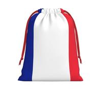 French Flag Print Plush Gift Bags Reusable Drawstring Gift Wrap Bags,For Holiday Candy Party Supplies