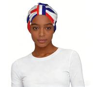 French flag Print Pre Tied Turban for Women Elastic Headscarf Cap Printed One Size Polyester Vacation Gift