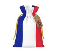 French Flag Print Reusable Gift Bags,Drawstring Gift Bags For Jewelry And Gifts,For Festive Occasions