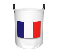 French flag Print Round Laundry Hamper Storage Basket Bedroom Daily Home Laundry Sorting Storage