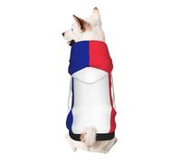 French Flag Print Small Dogs Warm Hoodie, Soft And Breathable Sweatshirt, Easy To Wear Jumper For Winter And Fall, Cold Weather Hooded Coat Pullover
