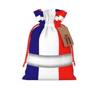 French Flag Print Stylish Drawstring Pouches,Reusable Drawstring Gift Bags,Perfect For Holiday And Party