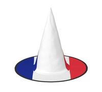 French flag Print Witch Wizard Hat, Adult Pointed Halloween Parties Hat | Witch Hats for for Women Men, Durable Oxford Witches Hat, Cool Decoration Party Wizard Supplies