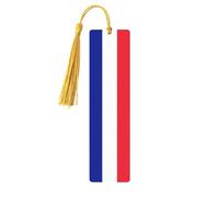 French Flag Print Wooden Bookmark Women Men Tassel Book Marks Bookmarks for Book Lovers Reading Accessories