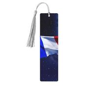 French Flag Print Wooden Bookmarks Tassel Bookmark Book Marks Reading Accessories,for Book Lovers Teachers
