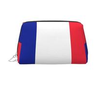 French Flag Printed Handheld Makeup Case, Spacious Toiletry Organizer Designed for Brushes and Toiletries