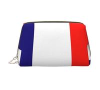 French Flag Printed Handheld Makeup Case, Spacious Toiletry Organizer Designed for Brushes and Toiletries