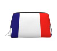 French Flag Printed Handheld Makeup Case, Spacious Toiletry Organizer Designed for Brushes and Toiletries