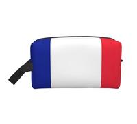 French Flag Printed Toiletry Storage Bag, Large Capacity Organizer Pouch for Power Bank and Cables Use