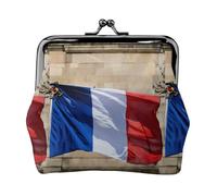 French Flag Printing Small Travel Kit Wallet, Compact Pouch For Camping Adventures And Fishing Trips, Black, One Size, Art Deco