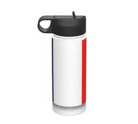 French Flag Printing The Print 18 Oz Stainless Steel Sports Insulated Kettle with Lid for Adult Men Women