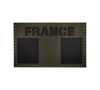 French Flag Reflective Patch Military Tactical Morale Patch Badge for Backpack Helmet - Army Green Reflective