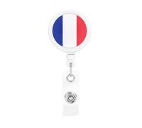 French Flag Retractable Badge Holder Light and Durable Wear-Resistant for Daily Work Use