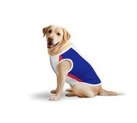 French Flag Soft Cotton T-Shirt Vest for Large Dogs, Print Pet Clothes Breathable Pet Pullover Tee Sleeveless Sweatshirt (3xl-5xl)