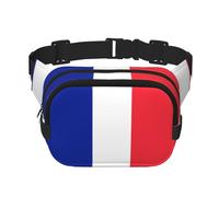 French Flag Square Double Layer Waist Bag Crossbody Bag/Adjustable Strap Chest,for Travel Workout Running Print with