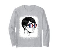 French Flag Sunglasses National Pride Style Long Sleeve T-Shirt