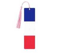 French Flag Tassel Bookmarks for Women, 5 Pc Wooden Study Supplies Book Accessories Set
