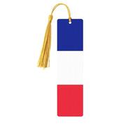 French Flag Tassel Bookmarks for Women, 5 Pc Wooden Study Supplies Book Accessories Set