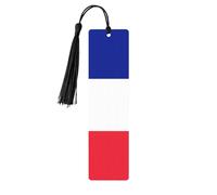 French Flag Tassel Bookmarks for Women, 5 Pc Wooden Study Supplies Book Accessories Set