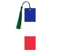 French Flag Tassel Bookmarks for Women, 5 Pc Wooden Study Supplies Book Accessories Set