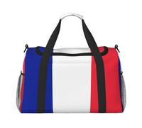 French Flag Travel Duffel Bag with Zippers and Handles, Big Foldable Duffle Bag for Family Vacations