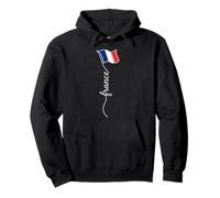 French Flag With Continuous Line Pullover Hoodie