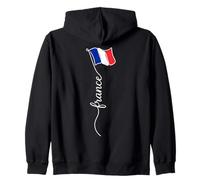 French Flag With Continuous Line Zip Hoodie