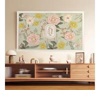 French Floral Print TV Dust Cover Waterproof And Heat Dissipating T Screen Protector For Wall Mounted Desktop Curved Screen Cover Cloth(Size:60IN(W141xH85CM),Color:A)