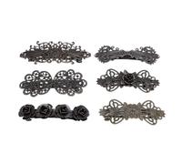 French Flower Clips Hair Clips Vintage French Barrettes 6PCS Set Ponytail Hairpins Alloy Vintage Style Lightweight French Hair Barrettes for Wedding Parties Festival