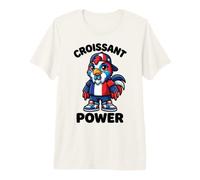 French Foodie Croissant Gallic Rooster Premium T-Shirt