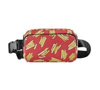 French Fries Cartoon Pattern Fanny Pack for Women Men, Bumbag Crossbody Waist Packs with Adjustable Strap Belt Bag for Travel Workout Hiking