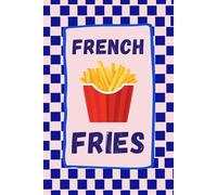 French Fries Check Box Journal - Chic Navy & Orchid Pink Notebook for Writing & Creativity | 150 Pages of Fun & Inspiration