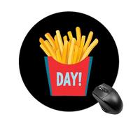 French Fries Day Mouse Pad Round Mousepads Desk Mat for Office Laptops